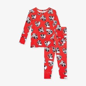 Posh Peanut Disney Minnie and Mickie Valentine Heart Pajamas PJs - 6-12 Months